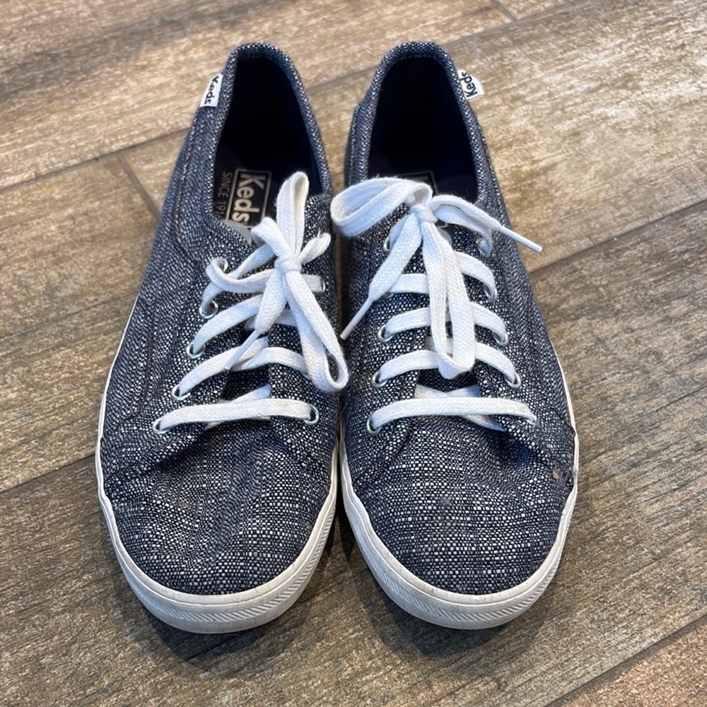 Keds Navy Textured Sneakers with White Laces